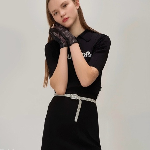 Sculptor Worldwide Glitter Cable Knit Top in Black - Picture 2 of 6